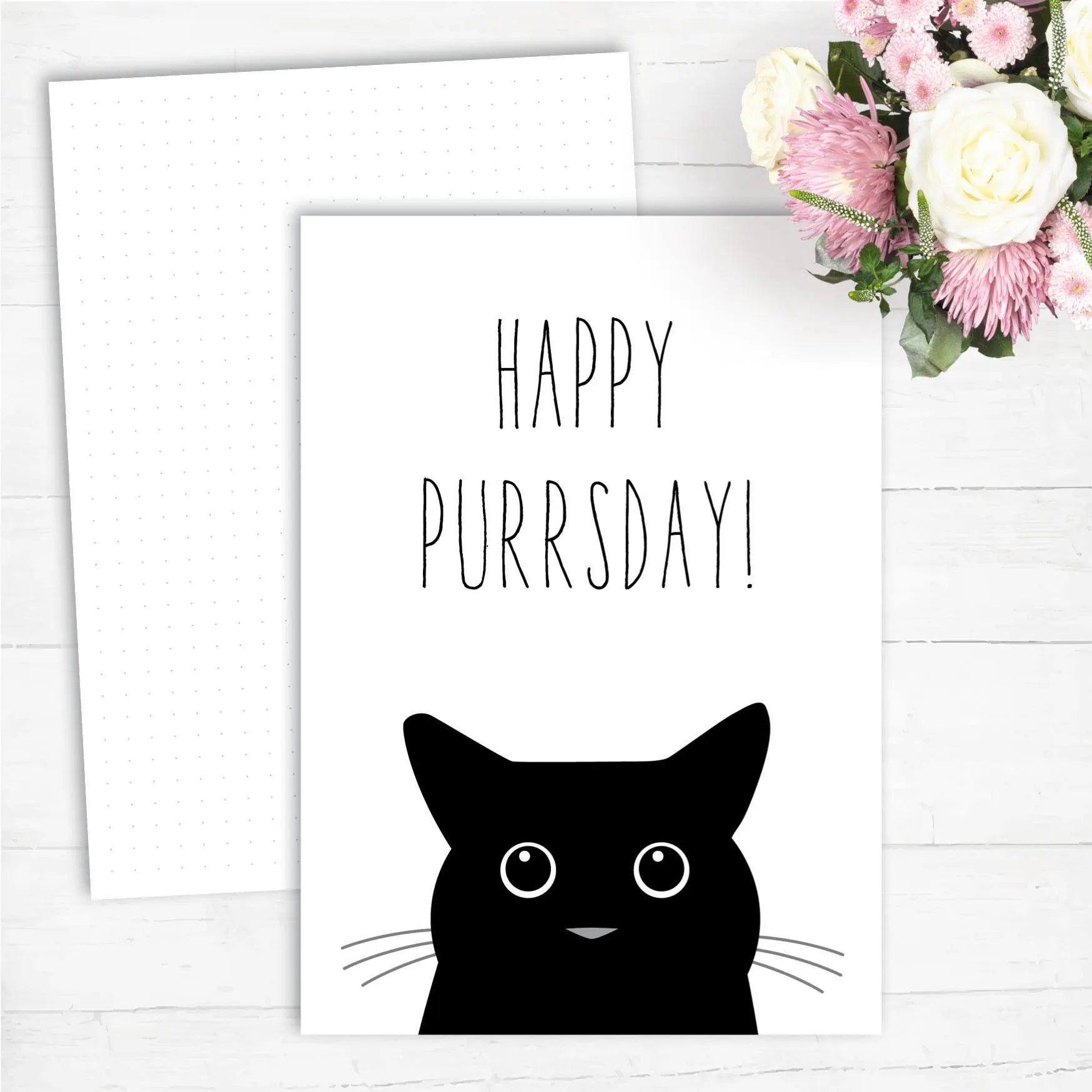 Glückwunsch - Postkarte:  Happy Purrsday